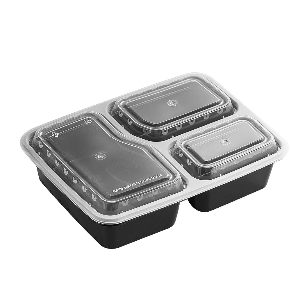 Meal Prep Kits - 7 แพ็ค 3 ช่องภาชนะเตรียมอาหารหนาพิเศษเก็บอาหารกล่องเบนโตะพร้อมฝาปิดพลาสติก STACKABLE ไมโครเวฟเครื่องล้างจานปลอดภัย