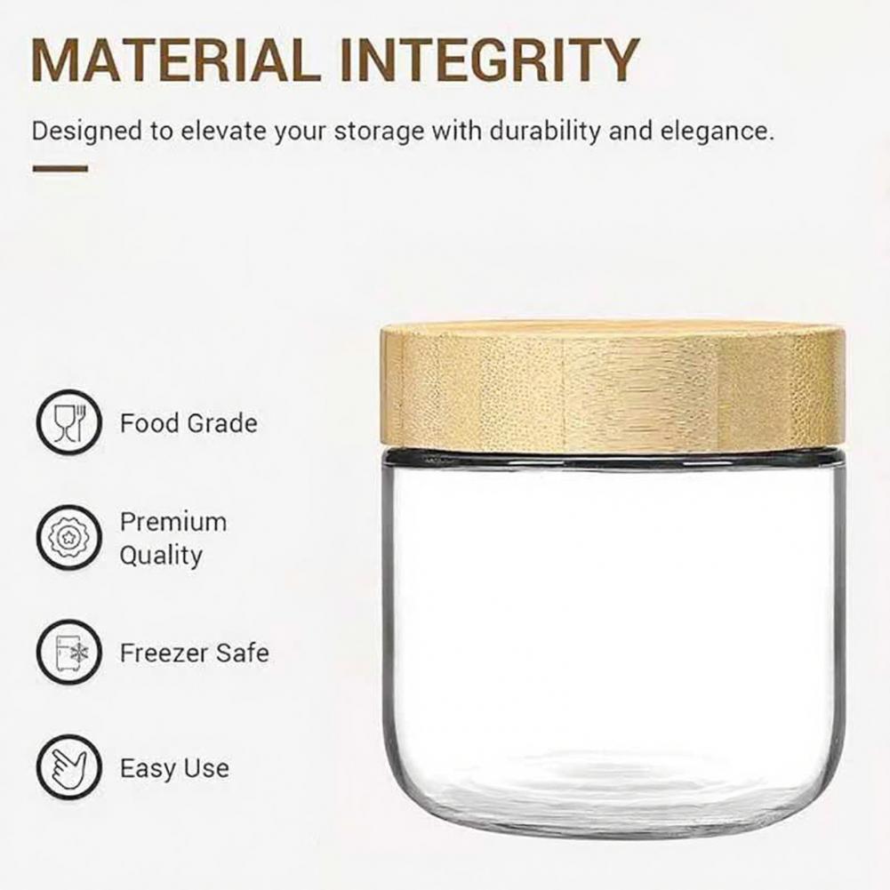 Meal Prep Jars With Lids - ขวดแก้วเก็บอาหารในครัว 4 ชิ้น ขวดแก้วสำหรับใส่โอ๊ตมีลค้างคืนพร้อมฝาปิดแน่นสนิท ป้องกันการรั่วซึม เหมาะสำหรับเตรียมอาหารและโยเกิร์ต