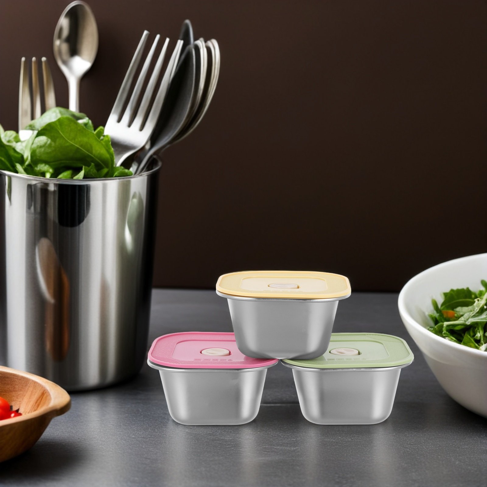 ชุดภาชนะใส่อาหารว่างสแตนเลส 3  - Meal Prep Jars With Lids บทวิจารณ์และราคา
