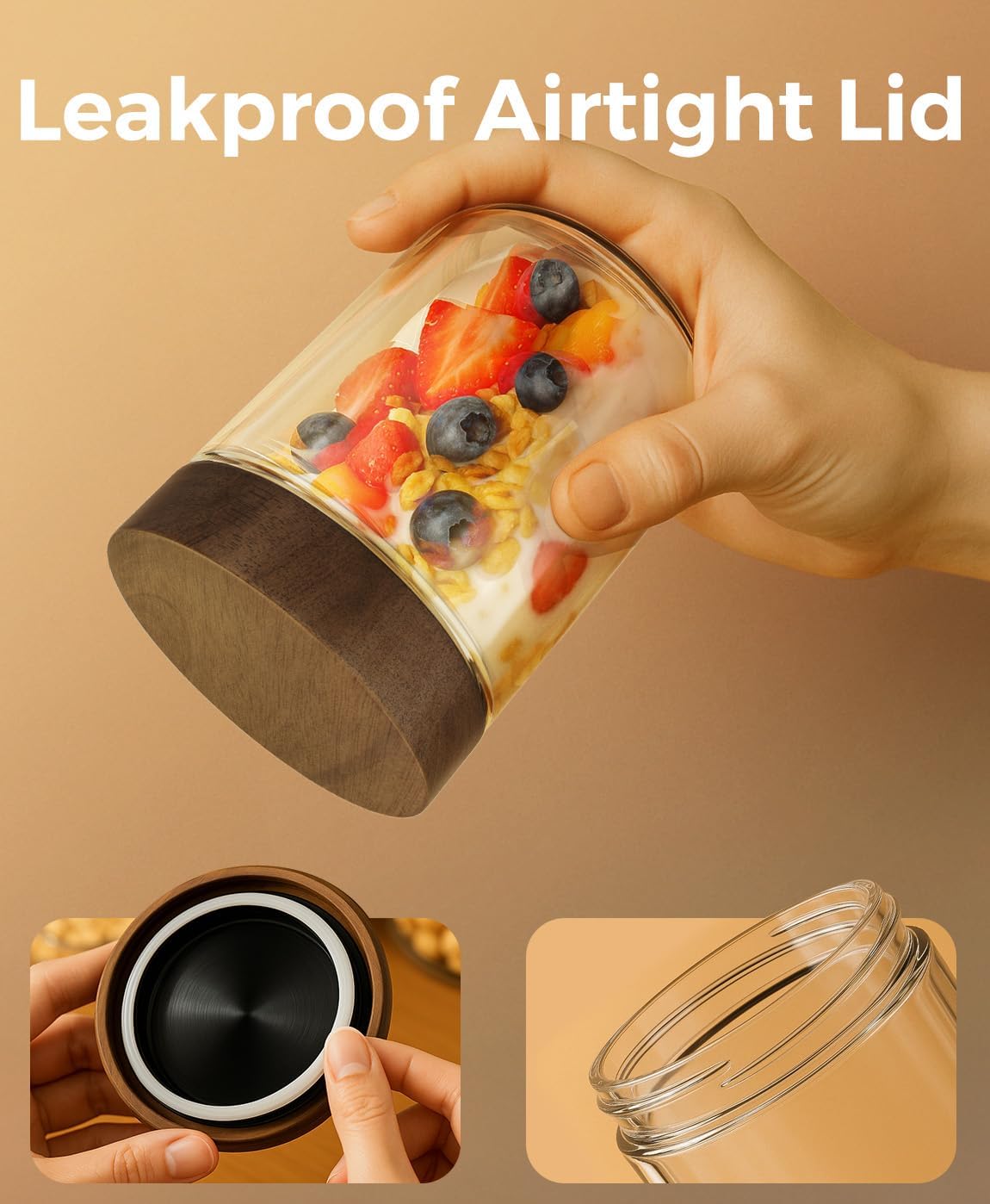 ขวดแก้วใส่อาหารแบบมีฝาปิด ขนาด - Meal Prep Jars With Lids บทวิจารณ์และราคา