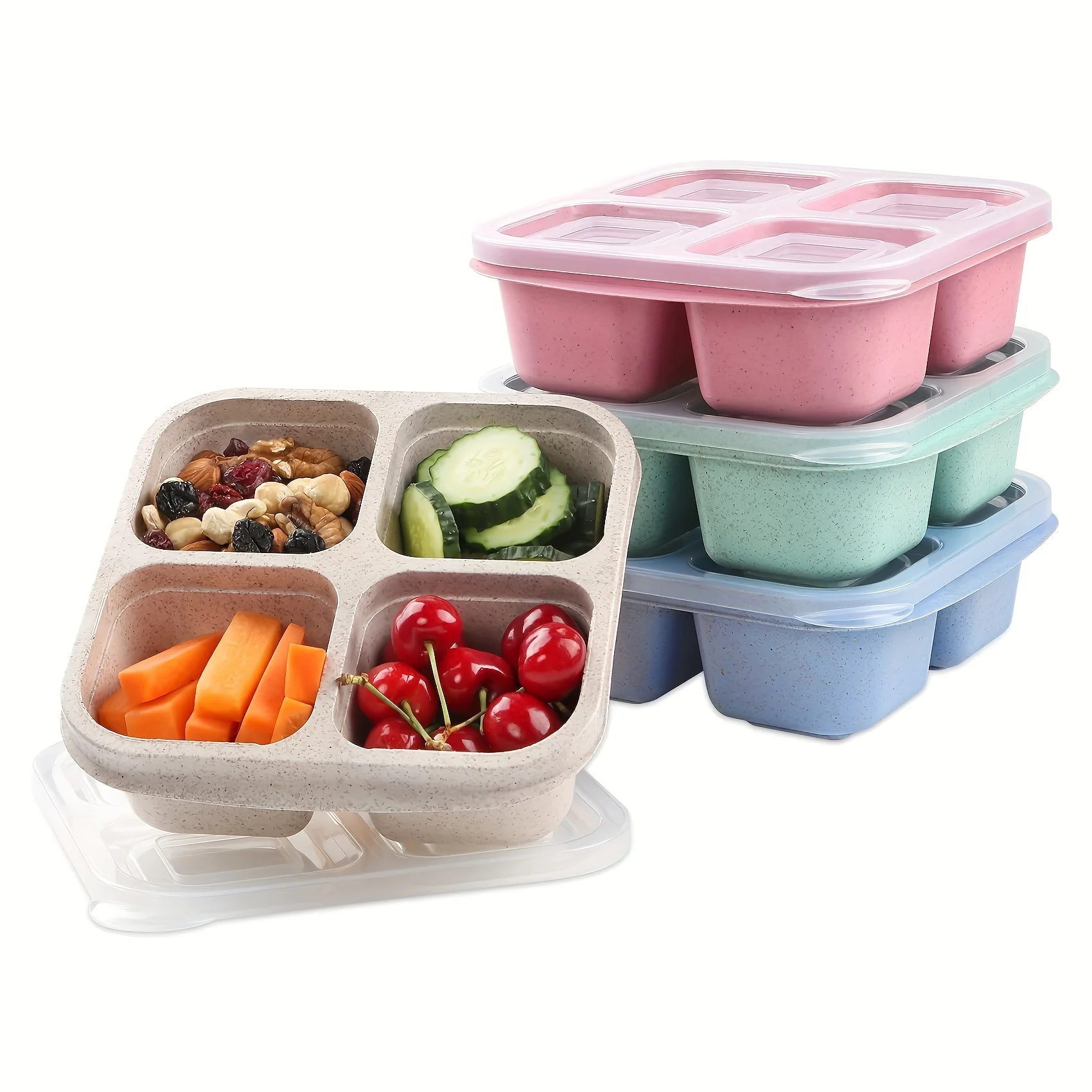 กล่องขนมขบเคี้ยวที่มีสี่ฝาปิดโ - Meal Prep Kits บทวิจารณ์และราคา