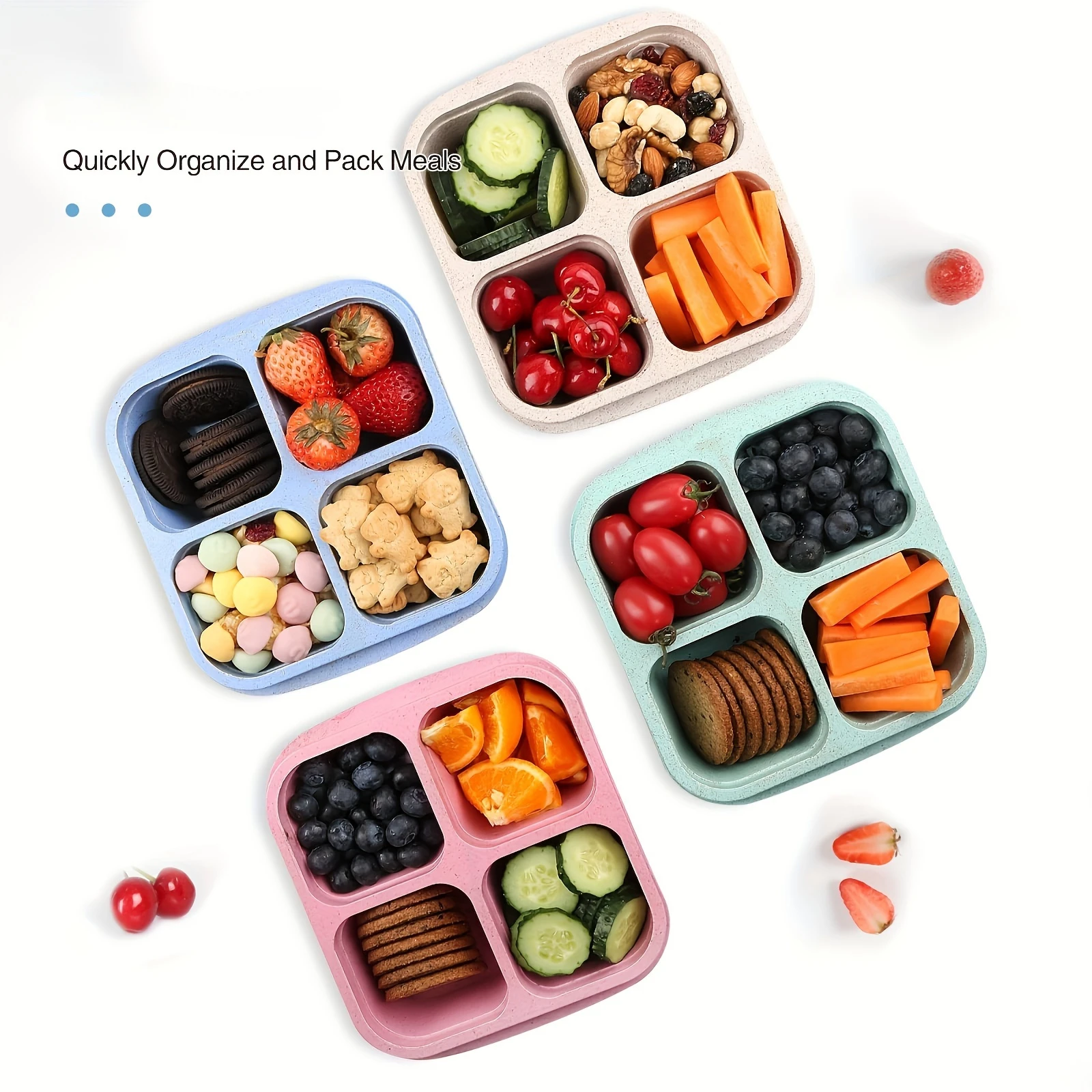 กล่องขนมขบเคี้ยวที่มีสี่ฝาปิดโ - Meal Prep Kits บทวิจารณ์และราคา