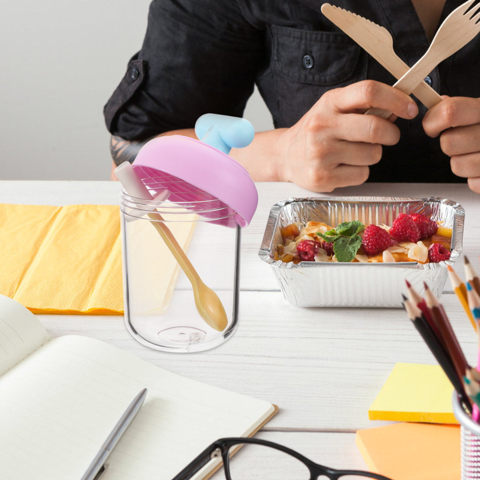 ถ้วยสลัดสองชั้นแบบพกพาพร้อมฝาป - Meal Prep Jars With Lids บทวิจารณ์และราคา