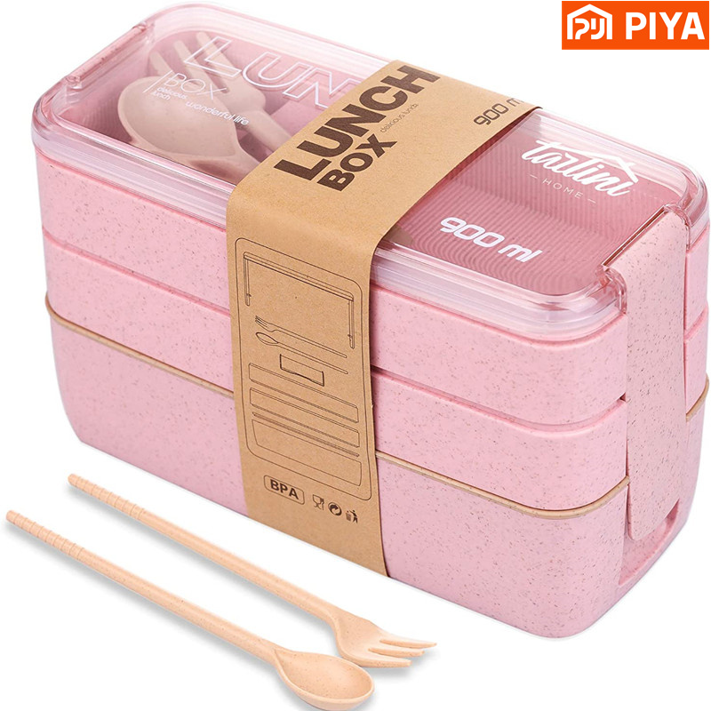 3-In-1ช่องข้าวสาลีฟางกล่อง Ben - Meal Prep Kits บทวิจารณ์และราคา