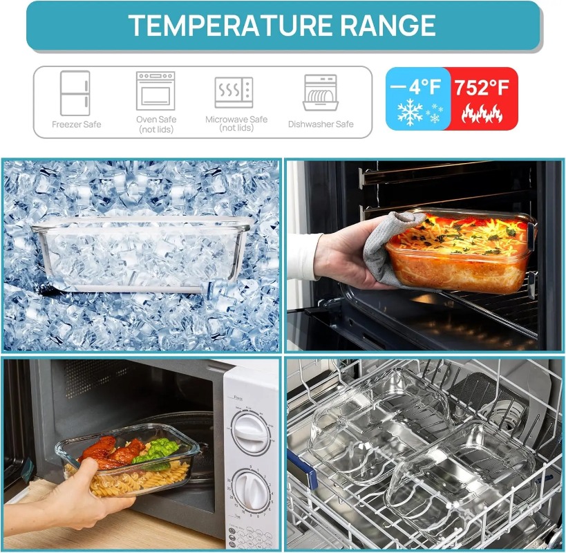 ชุดกล่องเก็บอาหารแก้ว 18 ชิ้น  - Meal Prep Kits บทวิจารณ์และราคา